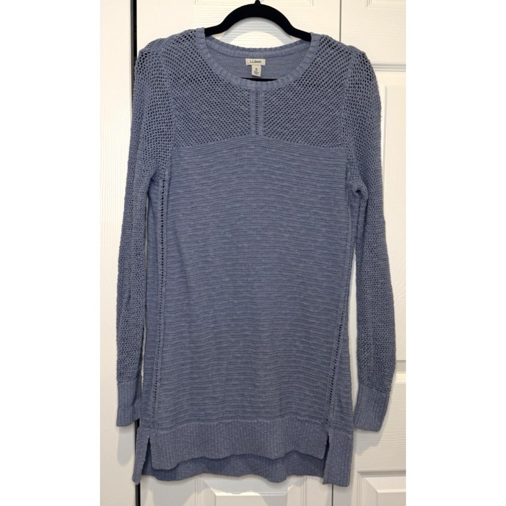 LL Bean Womens Open Knit Sweater Size M Long Y2K Fairy Grunge Indie Granola Boho - Picture 1 of 9